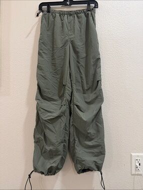 Zoe+Phoebe Olive Green Parachute Cargo Draw String Pants